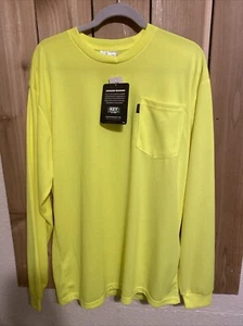 Key Est 1948 Hi-Vis Waffle Knit Yellow Long Sleeve T Shirt Size LR NWT - Picture 1 of 4