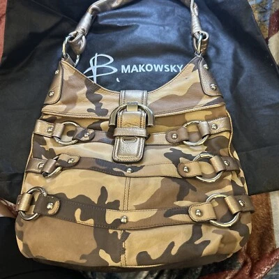 B. MAKOWSKY Camouflage Soft Leather Shoulder Bag Purse w/ Bag - Image 1 of 4