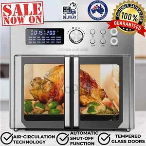 Kitchen Couture 25 Litre Air Fryer Oven French Door 22 Presets Stainless Steel - Picture 1 of 8