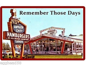 1960's Burger Chef Ad Refrigerator / Tool Box Magnet / Man Cave Item  - Picture 1 of 1