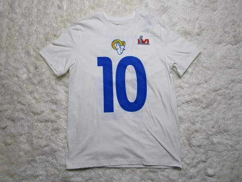 Los Angeles Rams Shirt Mens Medium White Cooper Kupp 10 Super Bowl LVI Cover