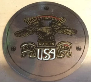 RARE VINTAGE HARLEY-DAVIDSON USA DECAL STICKER NOS SILVER CIRCLE EST. 1903 - Picture 1 of 5