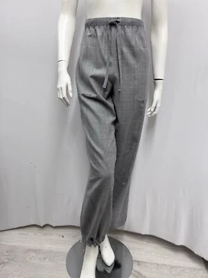 Rag and Bone Pants Gray Pinstripes Pulls on Waist & On Ankle Size Large L - Image 1 of 4