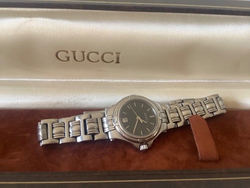 AUTENTICO OROLOGIO GUCCI ARGENTO MADE SWISS MADE CASE PLUS