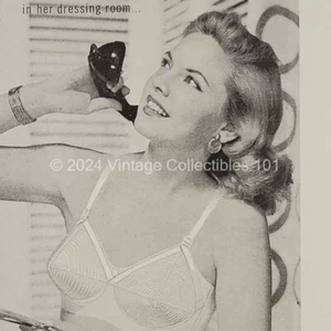 1952 Exquisite Form Pointy Bra Woman Talking on Phone photo art decor print ad - Picture 1 of 12