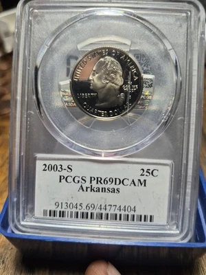 PCGS 2003-S 25C Arkansas Quarter (PR69DCAM) - Image 1 of 2