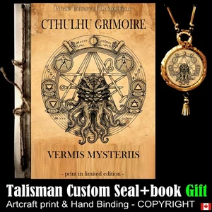 Cthulhu Grimoire Esotericism Occultism Antique Book Magic Occult Necronomicon - Picture 1 of 24