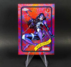 2025 Topps Chrome Marvel 1st Web Head 01/62 Blue Red Spider Web Refractor Alpha - Imagen 1 de 13