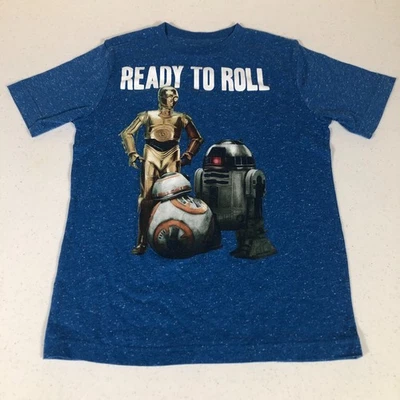 Star Wars T-Shirt Boys Small Officially Licensed C3PO R2D2 BB-8 Nerdcore Skater - Image 1 of 4