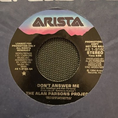 THE ALAN PARSONS PROJECT - DON'T ANSWER ME, ARISTA AS-1-9160, PROMO 45 RPM, 1984 Foto 1 de 4