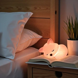 Fuchs Lampe für Mädchen, rosa Silikon weich Fuchs geformt, 20 Minuten Auto-Off Rechargea - Bild 1 von 2