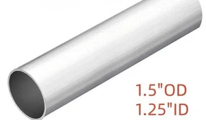6061 Aluminum Round Tube 1-1/2" OD x 1-1/4" ID x 12"-- 1.5" OD x 1.250" ID  - Picture 1 of 1