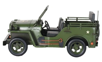 Modellino Auto Vintage Oldtimer Jeep US Esercito Retrò Dekoauto Militare 2 - Immagine 1 di 4