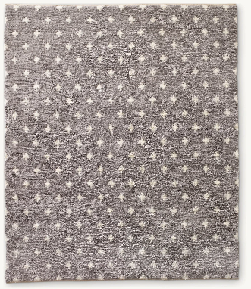 Modern Moroccan Berber Wool Rug Design Color Grey Handmade Carpet Rug - Image 1 of 4