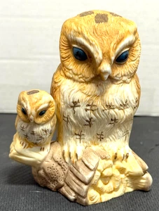 Vintage OWLs Mom/ Dad Baby Figurine Ceramic Statue Farmhouse Dept. 20 Taiwan - Picture 1 of 8