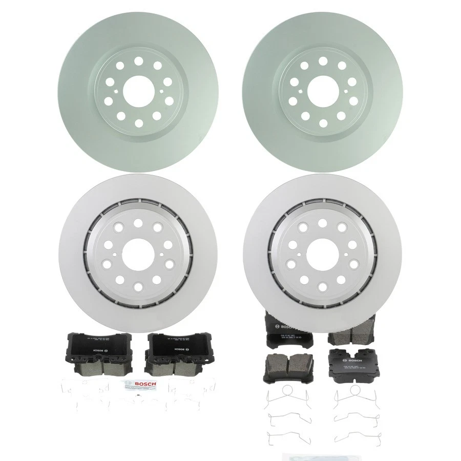 Kit de pastillas de freno y rotor de cerámica Bosch QuietCast para 07-17 Lexus LS460 Base L Foto 1 de 4