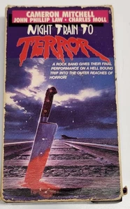 Night Train To Terror VHS Cameron Mitchell, Charles Moll, Cult Slasher Original - Picture 1 of 8