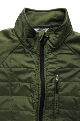 Orvis Mixed Media zip quilt jacket medium green men's Polyester blend LJKTC798 - Image 1 of 4