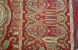 Pottery Barn Alice King Duvet Cover Paisley Medallion Floral Red Yellow Green - Picture 1 of 4
