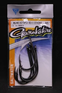 Gamakatsu Octopus Hooks Straight Eye 4X Strong Inline Point - Tamaño 9/0 Pack de 5 - Imagen 1 de 2