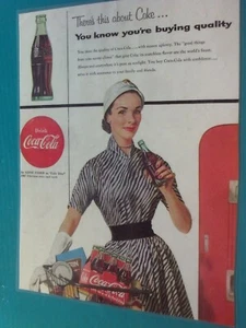 Bottiglia Coca-Cola 1954 arte "Sai che stai comprando......." Pubblicità stampa promo vintage - Foto 1 di 1