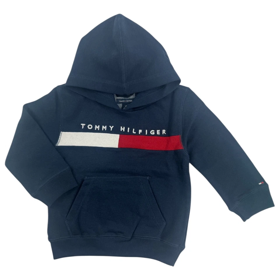 Tommy Hilfiger Boys' Long Sleeve Fleece Pull-Over Hoodie Size 2T, 3T, 4, 5, 6,7 - Image 1 of 1