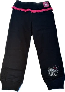 Hello Kitty Sanrio Toddler Girls 4 Black Casual Bling Joggers Pants, NWT - Picture 1 of 3