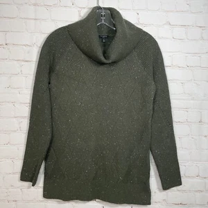 Maglione Talbots donna taglia Petite verde maculato collo cappuccio pullover a costine - Foto 1 di 8