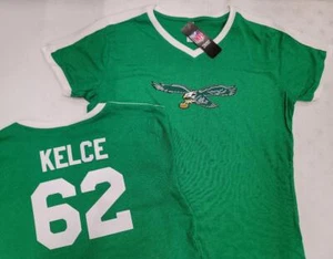 Damen EAGLES JASON KELCE SAQUON BARKLEY Vintage V-Ausschnitt Jersey Shirt Neu - Bild 1 von 3