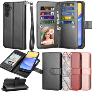 For Samsung Galaxy A35 A15 A55 Shockproof PU Leather Case Flip Card Wallet Cover - Picture 1 of 26