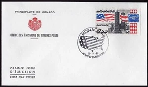 Monaco 1545 FDC.Mi 1762. AMERIPEX-1986:US flag,Skyline. - Picture 1 of 1