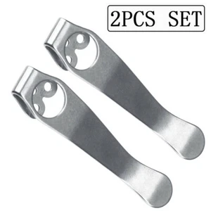 2PC Titanium Deep Carry Pocket Clip For Spyderco Para 2, 3, Endura 4 and More - Picture 1 of 6