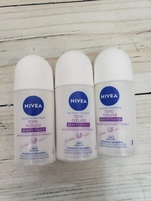 Nivea Roll-on Antitraspirante Tono Natural - Desodorante táctil de belleza para mujer Paquete de 3 Foto 1 de 4