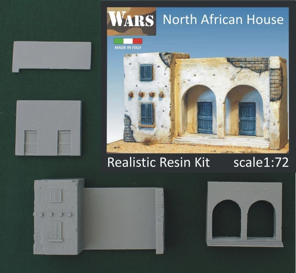 WARS 2-72 Casa Nord Africa kit resina diorama war WW2 North African House 1:72 - Immagine 1 di 1