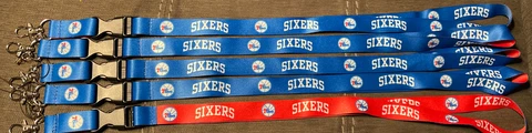 NBA Philadelphia 76ers Keychain Lanyard Lot Of 5 (Blue And Red) Cover