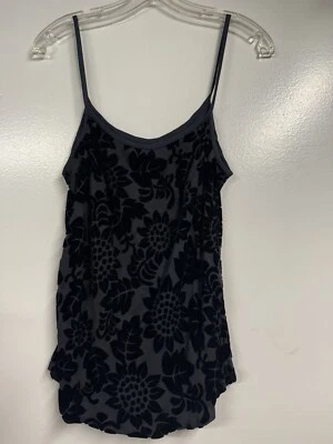 Camisola de Seda Fairycore Vintage Floral Burnout Terciopelo Girasol Y2K Tanque Mediana Foto 1 de 3