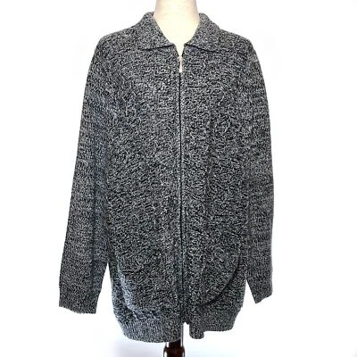 Suéter con cremallera jaspeada talla grande Woman Within Foto 1 de 4