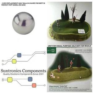 DEPARTMENT 56 PERFECT PUTT #56.52508- REPLACEMENT PART-2 SILVER GOLF BALLS - Picture 1 of 1