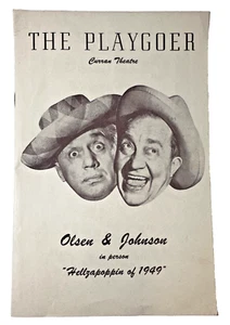 HELLZAPOPPIN OF 1949 OLSEN & JOHNSON ORIGINAL  PLAYBILL THE PLAYGOER W/Insert - Picture 1 of 11