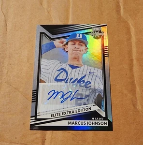 2022 Elite Extra Edition Baseball Marcus Johnson #112 Auto Tampa Bay Rays Miami - Picture 1 of 2