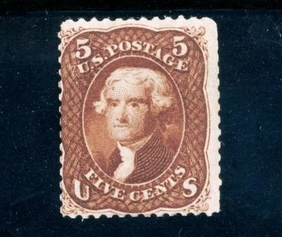 Scott 75 RG FVF US 1861 Jefferson +Cert SCV $2,250+ - Image 1 of 3
