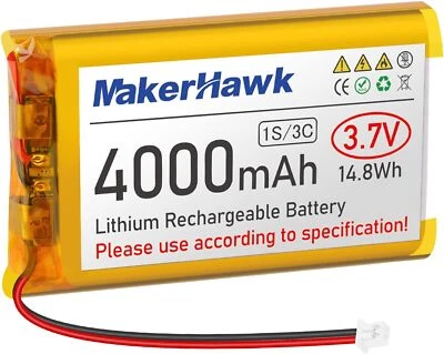 3,7 V 4000 mAh LiPo-Akku wiederaufladbar 1S 3C 124065 Lithium-Polymer-Akku - Bild 1 von 4