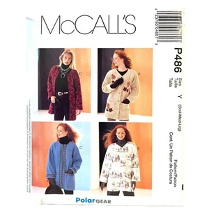 McCalls Sewing Pattern 2963 P486 Coat Jacket Fleece Misses Size S-L - Picture 1 of 3