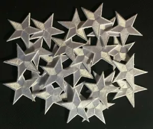 star patches white 2" size white star embroidered iron on 25 stars 25 pc. lot - Picture 1 of 4