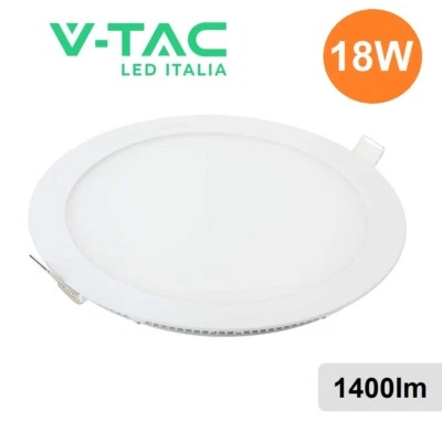 Pannello LED Faretto Rotondo 18W SMD da Incasso con Driver Sottile 1400 lm - Immagine 1 di 4
