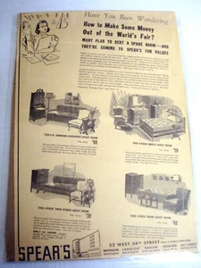1939 Anzeige New York Weltausstellung Speermöbel - Bild 1 von 1