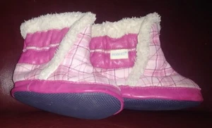 Robeez Thermal Bootie Pastel Pink plaid  - RL32358 - Size 6-12 Months  - Picture 1 of 7