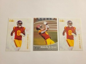 Amon-RaSt. Brown (3) Football RC Card Lot Wild Card Matte 