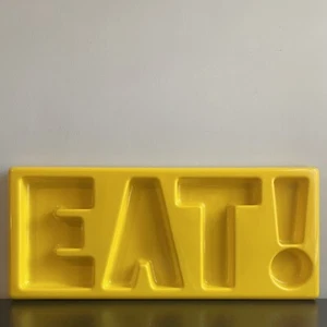 Arthur Umanoff Chatter Platter Serving Tray Orange MCM Word Party Eat Pop Art - Picture 1 of 11