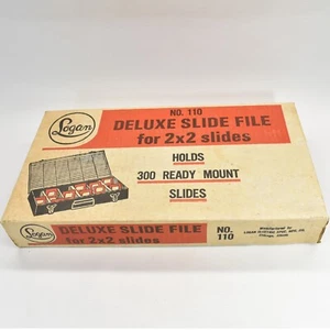 Vintage Logan Deluxe Slide File Box No. 110 for 2 x 2 Holds 300 Slides - Picture 1 of 4